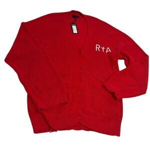 RtA Ruby Cardigan Sweater in Red